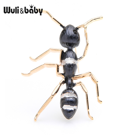 Wuli&baby Black Ant Enamel Brooches Women Men Alloy Big Insect Banquet Party Brooch Pins ► Photo 1/3