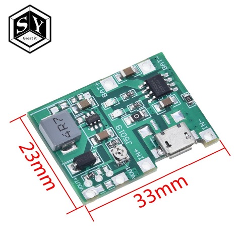 GREAT IT   NEW  Lithium Li-ion 18650 3.7V 4.2V Battery Charger Board DC-DC Step Up Boost Module TP4056 DIY Kit Parts ► Photo 1/6