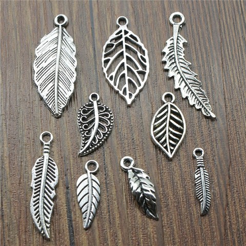 30pcs/lot Charms Leaf Antique Silver Color Leaf Charms Jewelry Findings DIY Tree Leaf Charms Wholesale ► Photo 1/2