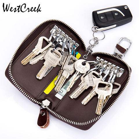 WestCreek's Brand New Genuine Leather Double Zipper Keychain Wallets