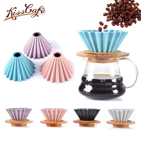 Flowers Ceramic Coffee Cup Espresso Coffee Filter Cup Origami Filter Cups V60 Funnel Drip Hand Cup Filters Coffee Accessories ► Photo 1/6
