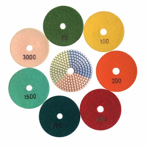 Colorful Diamond Polishing Pads 3 Inch/4 Inch Wet Polishing  Grit 50-3000# For Granite Marble ► Photo 1/6