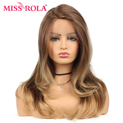 Miss Rola Long Wavy Ombre Brown Synthetic Lace Front Wig For Black Women Wig 150% Density 22 Inches Heat Resistant Fiber ► Photo 1/6