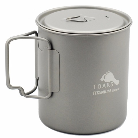 TOAKS Camping Titanium Pot 750ml Cup Ultralight Portable Titanium Bowl POT-750 ► Photo 1/6