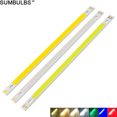 [Sumbulbs] 200x10MM 0422 10W LED Light COB Strip Lamp DC 12-14V 1000LM Green Yellow Red Blue Warm White Pure White Bar Light ► Photo 1/6