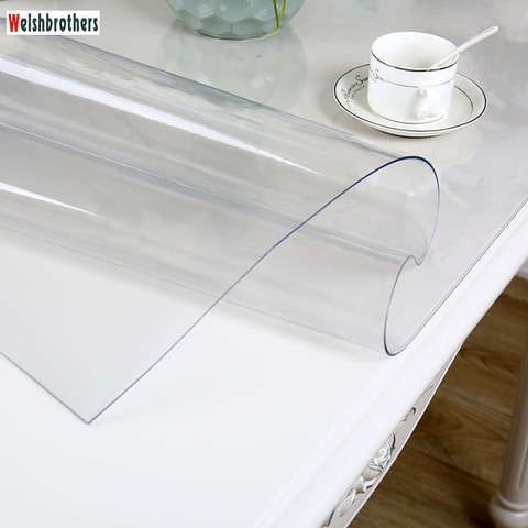 Modern kitchen oil tablecloth set soft glass tabletop Pvc transparent water boat 1.0 mm thickness. 52 sizes are optional2022 ► Photo 1/1