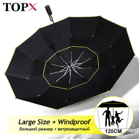 Fully Automatic Wind Resistant Umbrella Rain Women Double High Quality Large 3Folding Travel Windproof Outdoor Umbrellas Men ► Photo 1/6