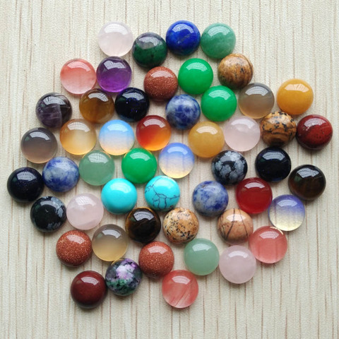 2022 fashion top quality natural stone mixed round CAB CABOCHON beads for DIY jewelry Accessories 10mm wholesale 50pcs/lot  free ► Photo 1/6