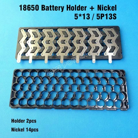 5*13(W Type) holder and 5*2 nickel belt For 13S 48V li-ion battery pack 5*13 (5P13S) 18650 battery holder + 5P2S nickel plated ► Photo 1/6