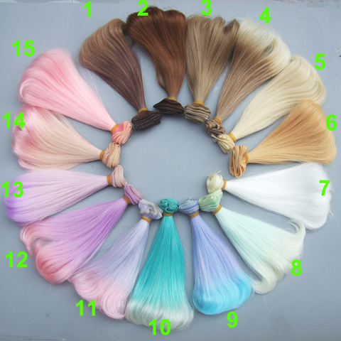 free shipping 15 cm high temperature heat resistant doll hair for 1/3 1/4 1/6 BJD diy curly doll wigs ► Photo 1/6