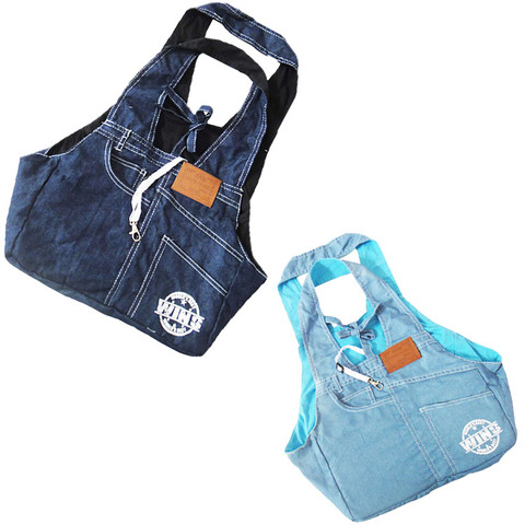Retail Blue Denim Material Free Shipping  Pet Dog Sling Hand Carrier Bag Dogs Carrier Bag ► Photo 1/6