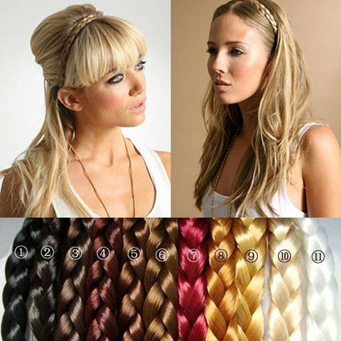Wholesale Fashion Women's Hair Accessories,Synthetic Hair Band Plait Elastic Bohemia Braids Hairband Headband Free shipping JJ85 ► Photo 1/6