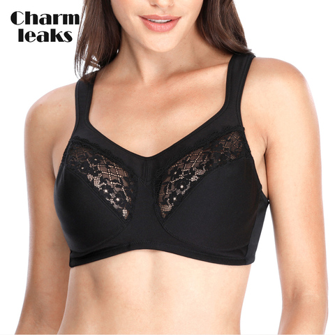 Charmleaks Bras Women's Unlined Everyday Bra Lace Cotton Hollow Out Lightly Padded T Shirt Bra Comforable ► Photo 1/6