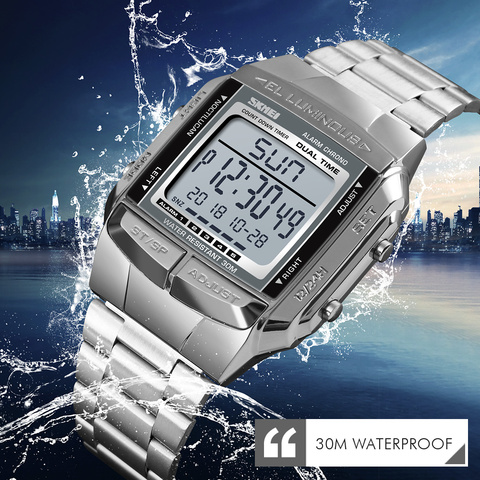 2022 New SKMEI Digital Watch Fashion Mens Watches Top Brand Luxury Electronic Wristwatch Men Waterproof Countdown Sports Watches ► Photo 1/6