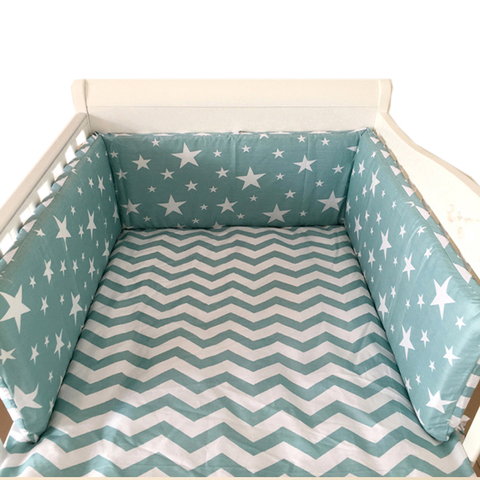 Nordic Stars Design Baby Bed Thicken Bumpers One-piece Crib Around Cushion Cot Protector Pillows 7 Colors Newborns Room Decor ► Photo 1/6