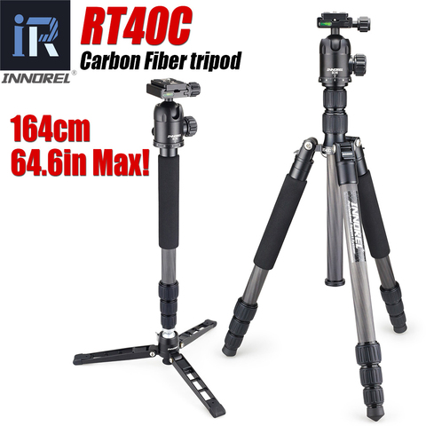 RT40C Professional Carbon Fiber tripod for digital dslr camera lightweight stand high quality tripe for Gopro tripode 164cm max ► Photo 1/6