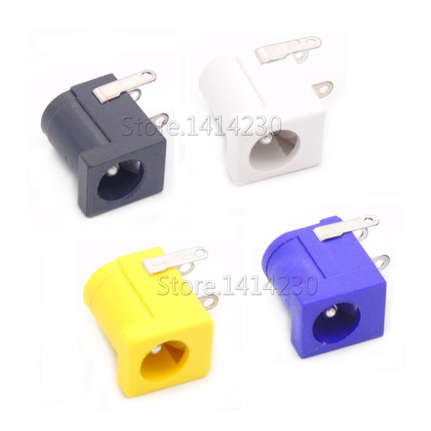 Hot Sales DC-005 Black White Yellow and Purple DC Power Jack Socket Connector DC005 5.5*2.1mm 5.5*2.5 2.1socket Round the needle ► Photo 1/6