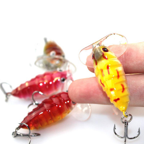 1Pcs Insects fishing Lure 4cm 4.2g Fishing Bait Bass cicada iscas artificiais para pesca Crankbait fishing tackle ► Photo 1/6