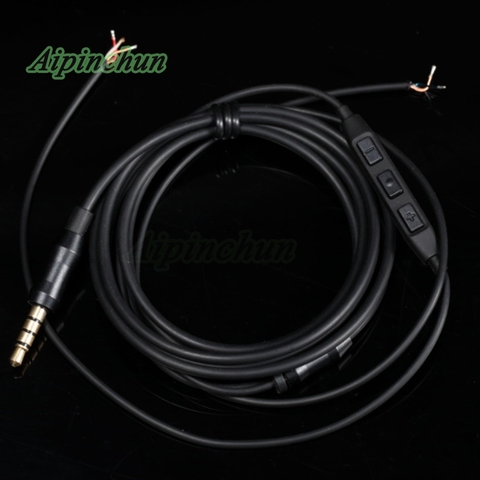 Aipinchun TPE Headphone Repair Cable DIY Headset Replacement Wire with Mic Volume Controller About 1.5 meters Black ► Photo 1/6