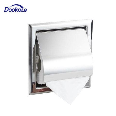 Bathroom Toilet Paper Holder Concealed Recessed Toilet Paper Roll Holder, Stainless Steel Tissue Box in-Wall ► Photo 1/6