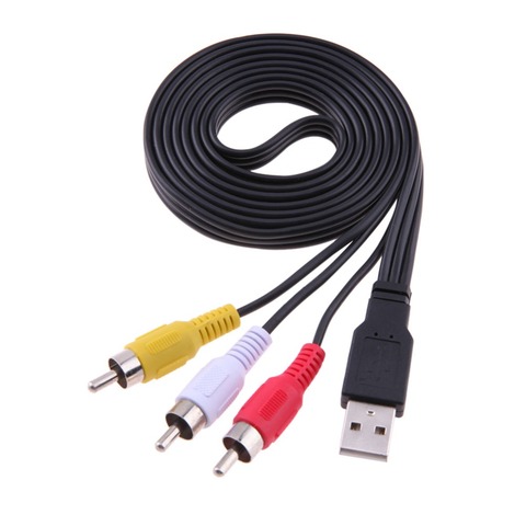 ALLOYSEED 1.5m/5FT USB Male A to 3 RCA Male AV A/V Cable Adapter USB to RCA Audio Video Converter Cable Cord Wire For HDTV HD TV ► Photo 1/6
