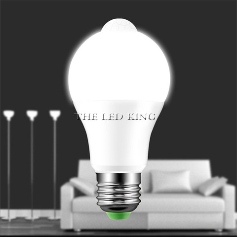 led pir Motion Sensor Lamp 220V 110V Dusk to Dawn Light Bulb E27 B22 IP42 with Sensor Smart light bulb 12W 18W Day Night light ► Photo 1/6