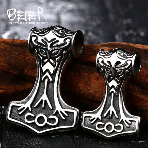 316L Stainless Steel Fashion Northern Europe Vikking Pendant Necklace Nordic Myth thor hammer Big/small Jewelry for man  bp8-080 ► Photo 1/6