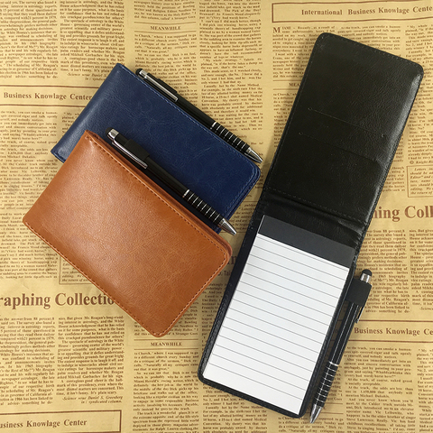 RuiZe Multifunction small notebook A7 planner leather pocket notebook mini note book with pen business office notepad stationery ► Photo 1/6