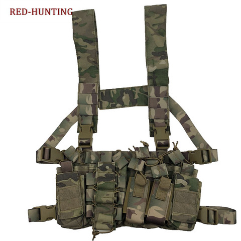 2022 New Men Women Chest Vest Bags Paintball Vest Multicam Disruptive Environments Tactical Chest Rig Hunting Vest W/ AK Pouches ► Photo 1/6