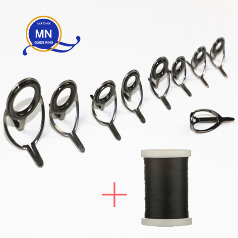 9pcs/Kit MN bracket Baitcasting Rod guide Snakehead Thunder game Rod Boat big game Rod Guide ring stainless steel DIY accessory ► Photo 1/6