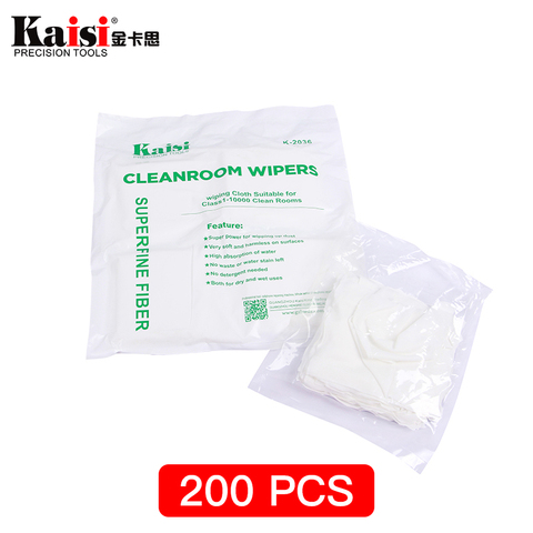 Kaisi 200Pcs/Bag Soft Cleanroom wiper cleaning Non Dust Cloth Dust Free Paper Clean LCD Repair Tool for Class1-10000 Clean Rooms ► Photo 1/4
