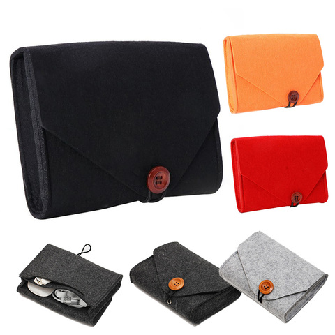 1 Pcs Coin Key Package Mini Felt Pouch Home Storage Organization  Earphone SD Card Power Bank Data Cable Travel Organizer ► Photo 1/6