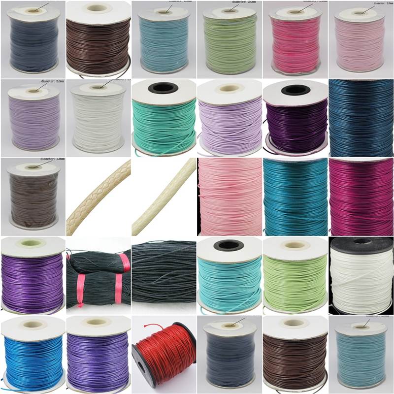 200 Merters Mixed Color Korean Waxed Cord String Thread 1mm for Necklace 