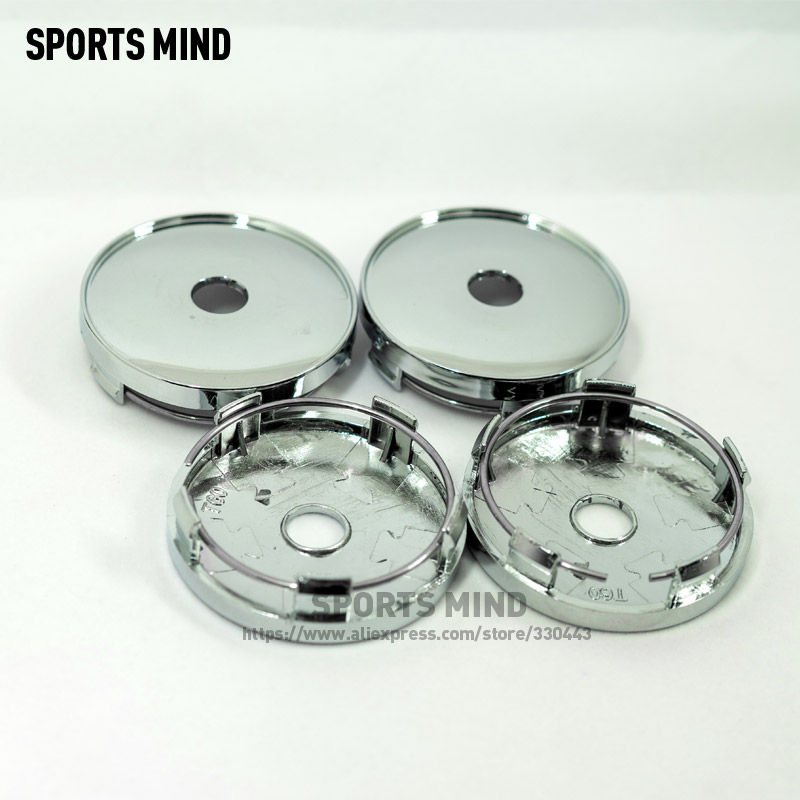 4 Pcs 60mm ABS Silver Universal Fit Car Vehicle Wheel Hub Center Cap Cover Set