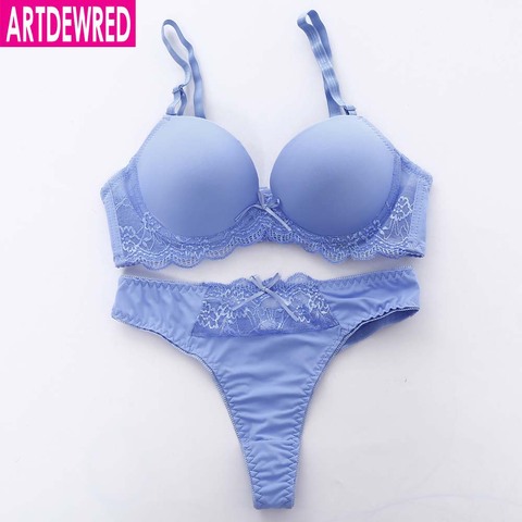 Womens Push Up Sexy Lace Bras Plunge Set Underwear Lingerie