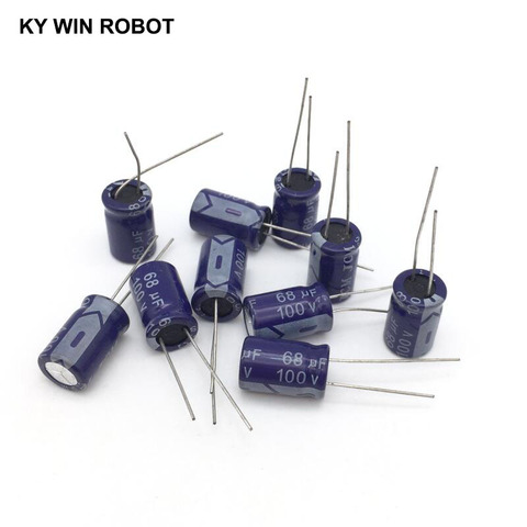 10 pcs Aluminum electrolytic capacitor 68 uF 100 V 10 * 17 mm frekuensi tinggi Radial Electrolytic kapasitor ► Photo 1/6