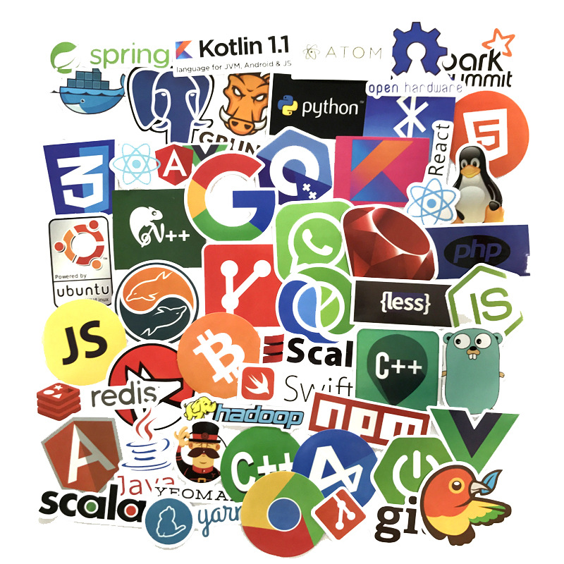 50Pcs Internet Java JS Programming Language Doodle Stickers For Laptop CarSN 