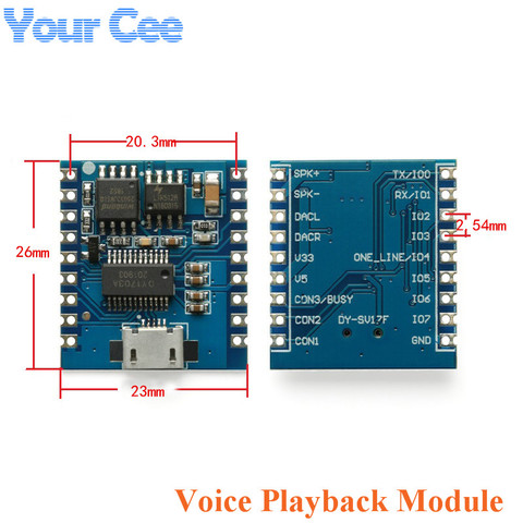 MP3 Player Module Voice Module 4MB Voice Playback IO Trigger Serial Port Control USB Download FLash DY-SV17F ► Photo 1/6