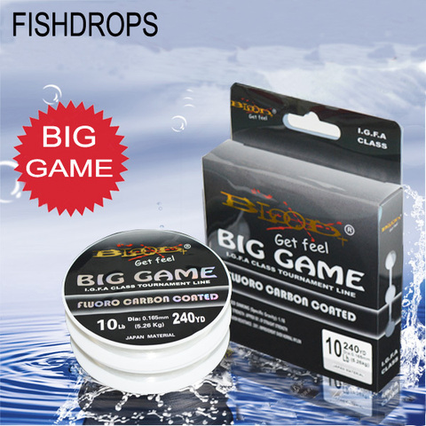 Hot Sale Fluorocarbon Coated Nylon Fishing Line Japan import material fish line stronge tension 240-330YD transparent ► Photo 1/4