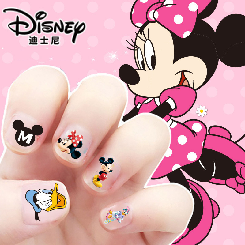 3 SHEETS Disney cartoon Nail decals over 120 Minnie Mouse ears Mickey Mouse  cartoon Disney princess nail art stickers doy (1a)