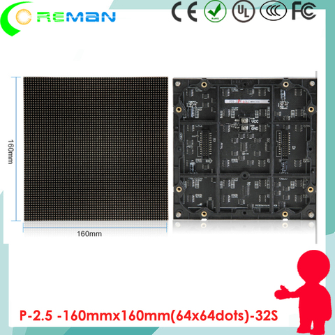 Free shipping HD led display screen wall led module p2.5   HD video wall pixel  2.5mm led sign module 160mmx160mm 64x64 indoor ► Photo 1/4