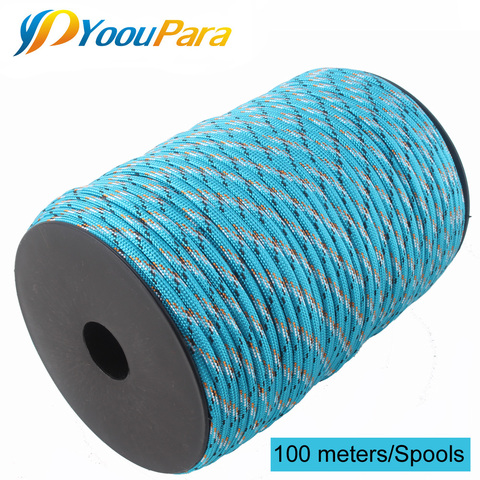 YoouPara 250 Colors Paracord 4mm 100 Meters Spools 7 strands rope Parachute cord Outdoor Climbing tactical Survival Paracord 550 ► Photo 1/6