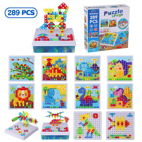 289Pcs Drill Screw Group Toy Kit Nut & Mushroom Nail Disassembly Competition DIY 3D Puzzle Blocks Children STEM Educational Toys ► Photo 1/6
