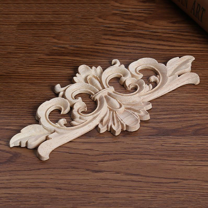 1X Wooden Carved Applique Furniture Mouldings Decal DIY Corner Onlay Decoration ► Photo 1/5