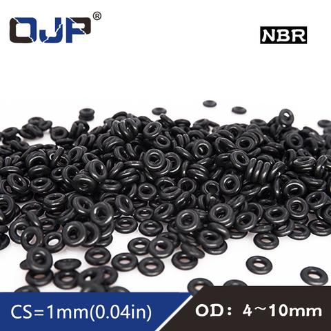 50PCS/lot Rubber Ring NBR Sealing O-Ring 1mm Thickness OD4/4.5/5/6/6.5/7/7.5/8/9/9.5/10mm O Ring Seal Nitrile Gasket Oil Rings ► Photo 1/6