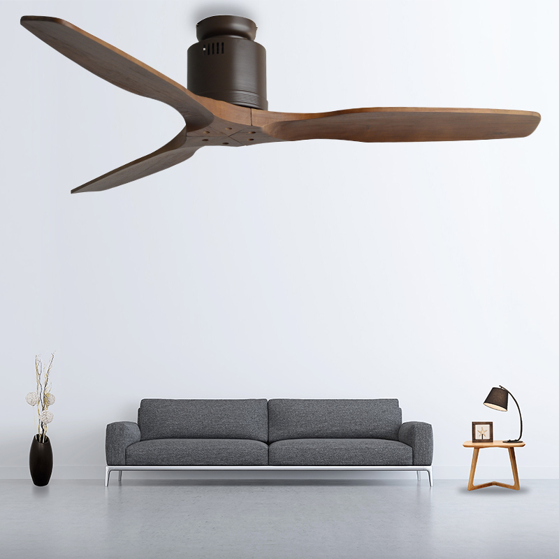 52inch Wooden Ceiling Fan, Ceiling Fan Without Light With Remote Control