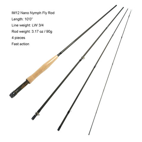 Aventik IM12 3wt 10ft 4SEC Fast Action Nymph Fly Rod 90g Super Light Fly fishing Rod For Nymph Fishing Better Than Redington Rod ► Photo 1/4