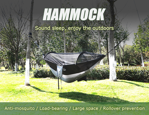 Hitorhike 1-2 Person Outdoor Mosquito Net Parachute Hammock Camping Hanging Sleeping Bed Swing Portable Double Chair Hammock ► Photo 1/6