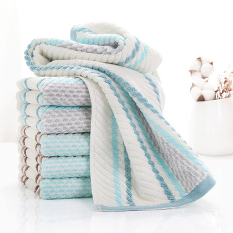 Color Strip Twill Stripe 100% Cotton Spa Seaside Face Towel For Kids Thick Soft Bath Home Beach Hand Not Fade Towel Set handtuch ► Photo 1/6