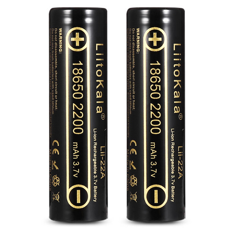 HK LiitoKala Lii-22A 3.7V 18650 2200mAh Rechargeable Battery li ion Batteries Li-ion Lithium Battery for Flashlight ► Photo 1/6